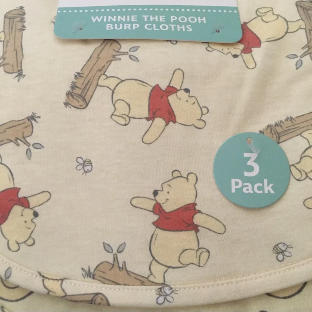 Burp Cloths 3 pack Winnie the Pooh Theme NEW | Disney Baby